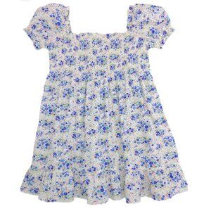 Be Elizabeth by James and Lottie Dress Girls Size 14 Smocked Floral Short Sleeve